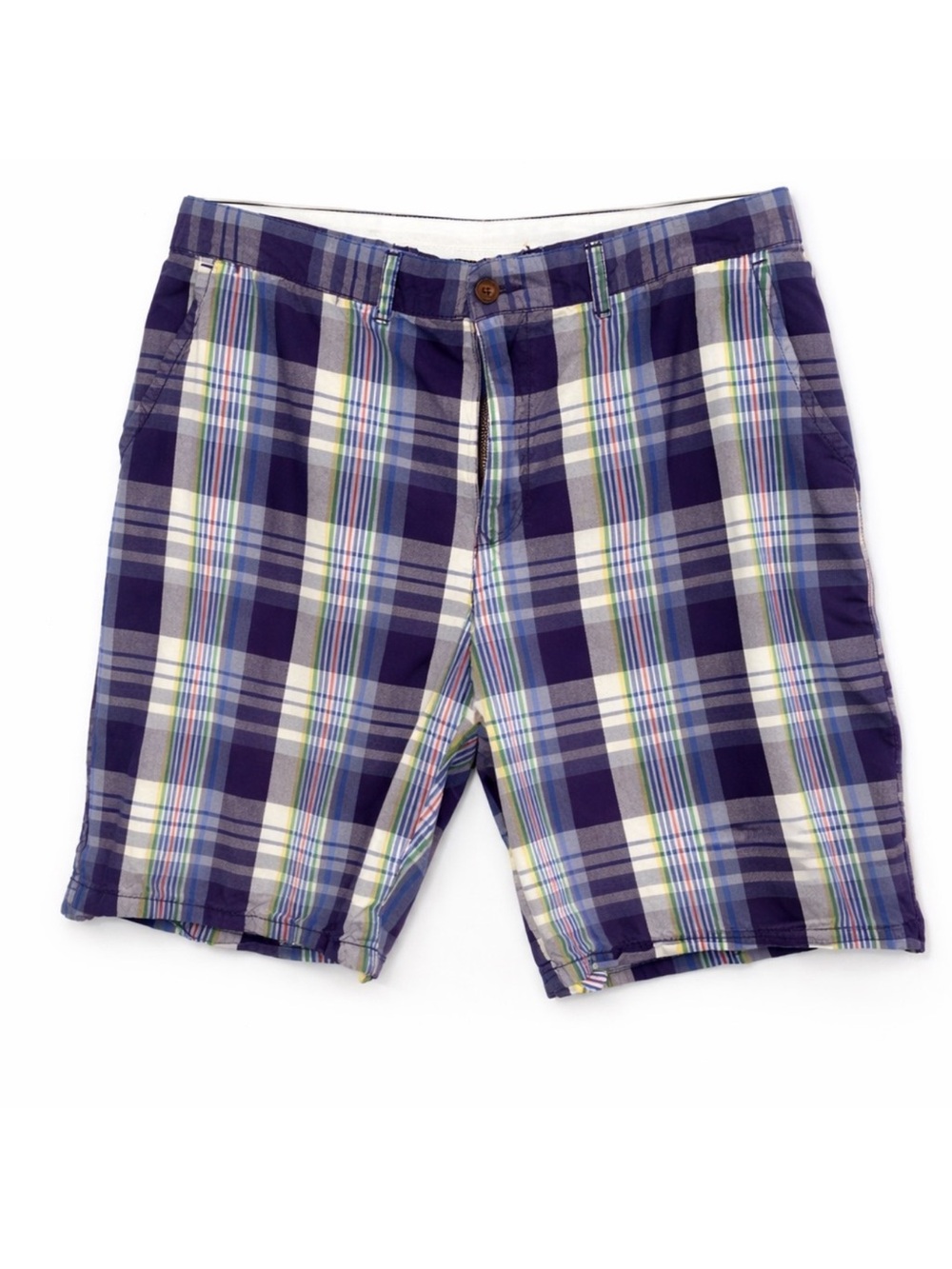 Tommy Hilfiger Blue Plaid Flat Front Men’s Shorts | Waist 36